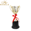 Hot Selling Low Price Plastic Trophy Cup Award with Red Ribbon