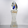 Noble Custom Made Art Glass Bubble Crystal Trophy Award for Russia Business