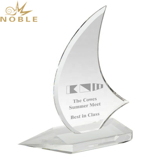Custom Crystal Souvenir Gift Clear Crystal Sail Award