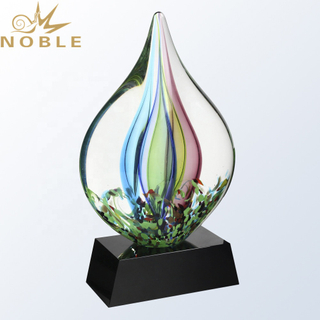 Quality Hand Blown Unique Design Art Glass Award Trophy