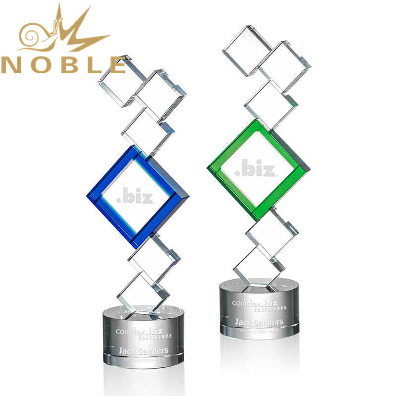Noble High Quality Optical Square Clear Crystal Custom Recognition Award