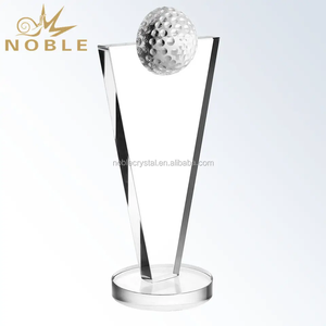Custom Engraving Blank Crystal Golf Trophy