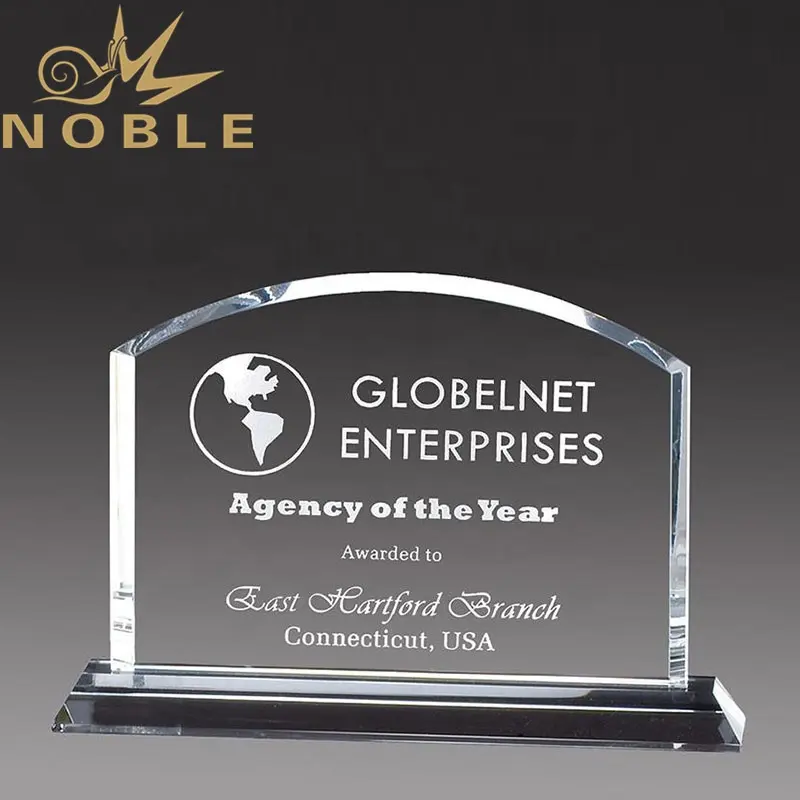 High Exquisite Domed Billboard Crystal Trophy Plaque