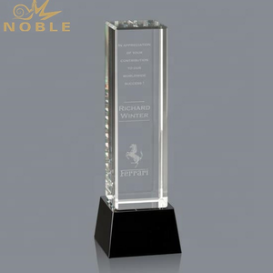 Noble 3D Laser Engraving Custom Crystal Cube Tower Award