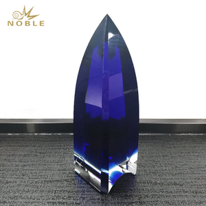 Blue Crystal Dome Custom Crystal Obelisk Trophy As Souvenir Gifts