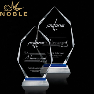 High Quality Custom Engraving Crystal Plaque Trophy with Aluminium Base