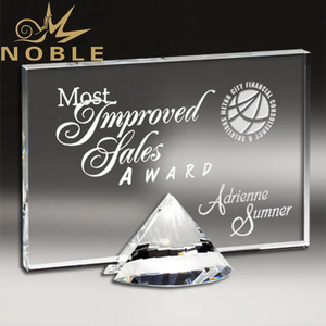 Noble Custom Engraving Diamond Plaque Crystal Award Trophy