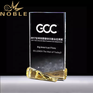  Free Engraving Custom Gold Crystal Plaque Trophy