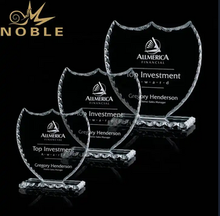 Noble Unique New Design Custom Jade Glass Shield Plaque Trophy