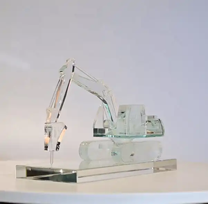 High Quality Custom Crystal Anniversary Gifts 3D Crystal Excavator Model