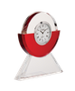 Noble Manufacturer Crystal Glass Clock Business Gift Customized Bespoke Logo Office Decoration Trophy Award Tabletop clock
