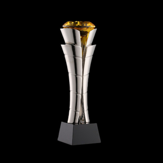 High Quality Customized Gold Silver Bronze Metal Torch With Diamond On Top Business Gift Custom Logo Achievement Trophy Awards