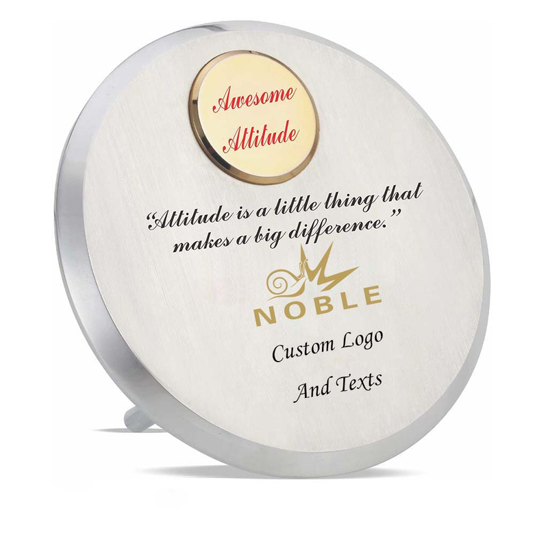 High Quality Silver Metal Aluminum Plaque Custom Bespoke Etched Logo Business Gift Craft Trophy Awards