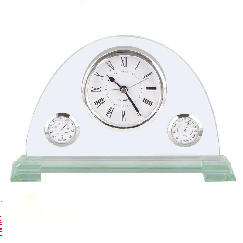Noble Manufacturer's Customized Crystal Jade Glass Page Clock Office Home Decoration Bespoke Logo Handcrafted Trophy Award Gift