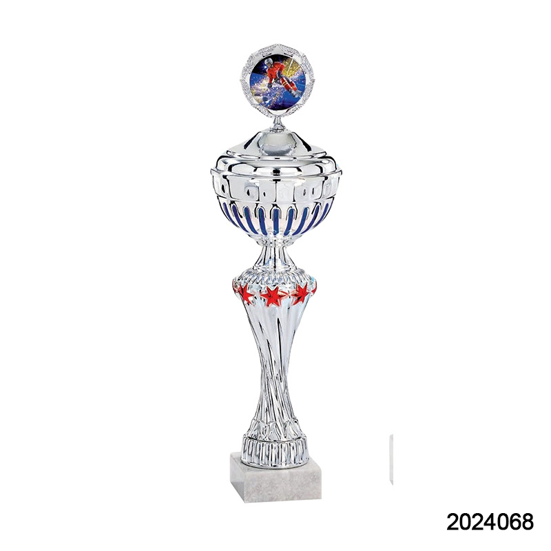 2024 New Design Different Size Custom Made Marble Base Sports Golf Soccer Basketball Marathon Custom Logo Silver Metal Gold Dance Trophy Cup 
