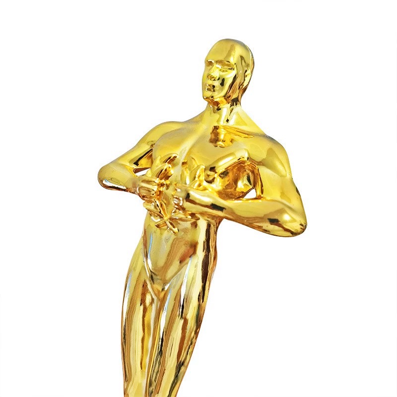 2024 New Design Different Size Custom Made Marble Base Sports Golf Soccer Basketball Marathon Custom Logo Oscar Statuette Plastic Trophy Cup 