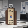 Noble High Quality Crystal Cube Golf Ball Golfer Sports Awards Custom Bespoke Logo Golf A Hole in One Trophy Awards