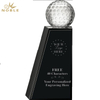 Noble Crystal Golf Ball Black Base Custom Logo Golf Trophy Award