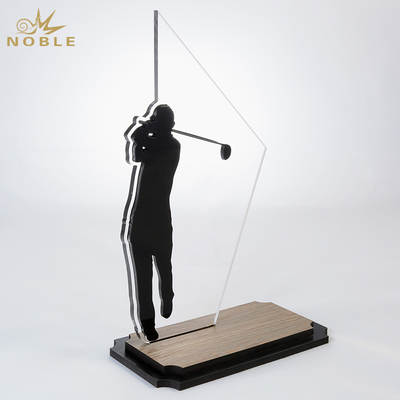 Noble High Quality Acrylic With Custom Logo Business Gift Sports Awards Golf A Hole in One Trophy Hand Craft