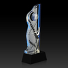 Noble High Quality Crystal Business Gift Sports Awards Custom Bespoke Logo Golf A Hole in One Metal Figure Trophy Hand Craft