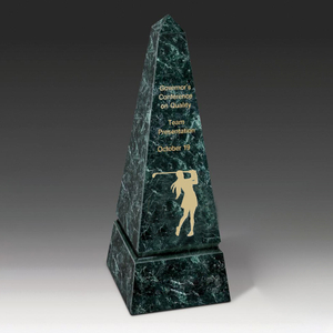 Noble Manufacturer Marble Pyramid Awards Custom Bespoke Logo Golf Trophy Award Crafts