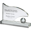 Noble Manufacturer Golf Ball Crystal Glass Plaque Sports Gift Customized Personalized Bespoke Logo Golf Trophy Award Hand Craft