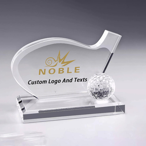 Noble High Quality K9 Crystal Business Gift Sports Awards Custom Bespoke Logo Golf A Hole in One Trophy Hand Craft
