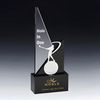 Noble High Quality K9 Crystal Business Gift Sports Awards Custom Bespoke Logo Golf A Hole in One Trophy Hand Craft