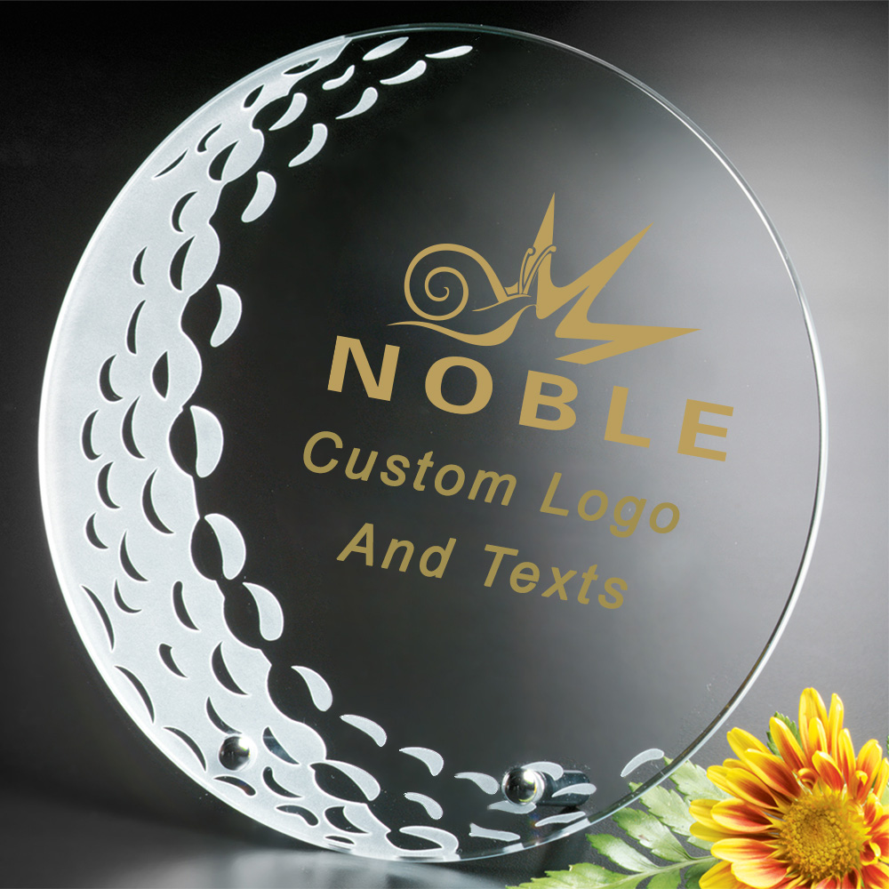 Noble High Quality Crystal Glass Business Gift Sports Awards Custom Bespoke Logo Golf A Hole in One Trophy Hand Craft