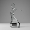 Noble High Quality K9 Crystal With 3D Laser Business Gift Sports Awards Custom Bespoke Logo Golf A Hole in One Trophy Hand Craft