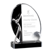 Noble High Quality Crystal Glass Business Gift Sports Awards Custom Bespoke Logo Golf A Hole in One Trophy Hand Craft