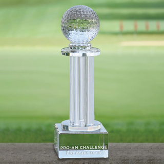 Noble High Quality K9 Crystal With 3D Laser Business Gift Sports Awards Custom Bespoke Logo Golf A Hole in One Trophy Hand Craft