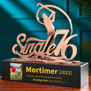 Noble High Quality Gold Metal Golf With Crystal Base Business Gift Sports Awards Custom Bespoke Logo Golf A Hole in One Trophy