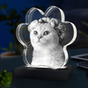 Noble Crystal Cat Paw With 3D Laser Engraving Picture Inside Cat Paw Pet Gift Paperweight