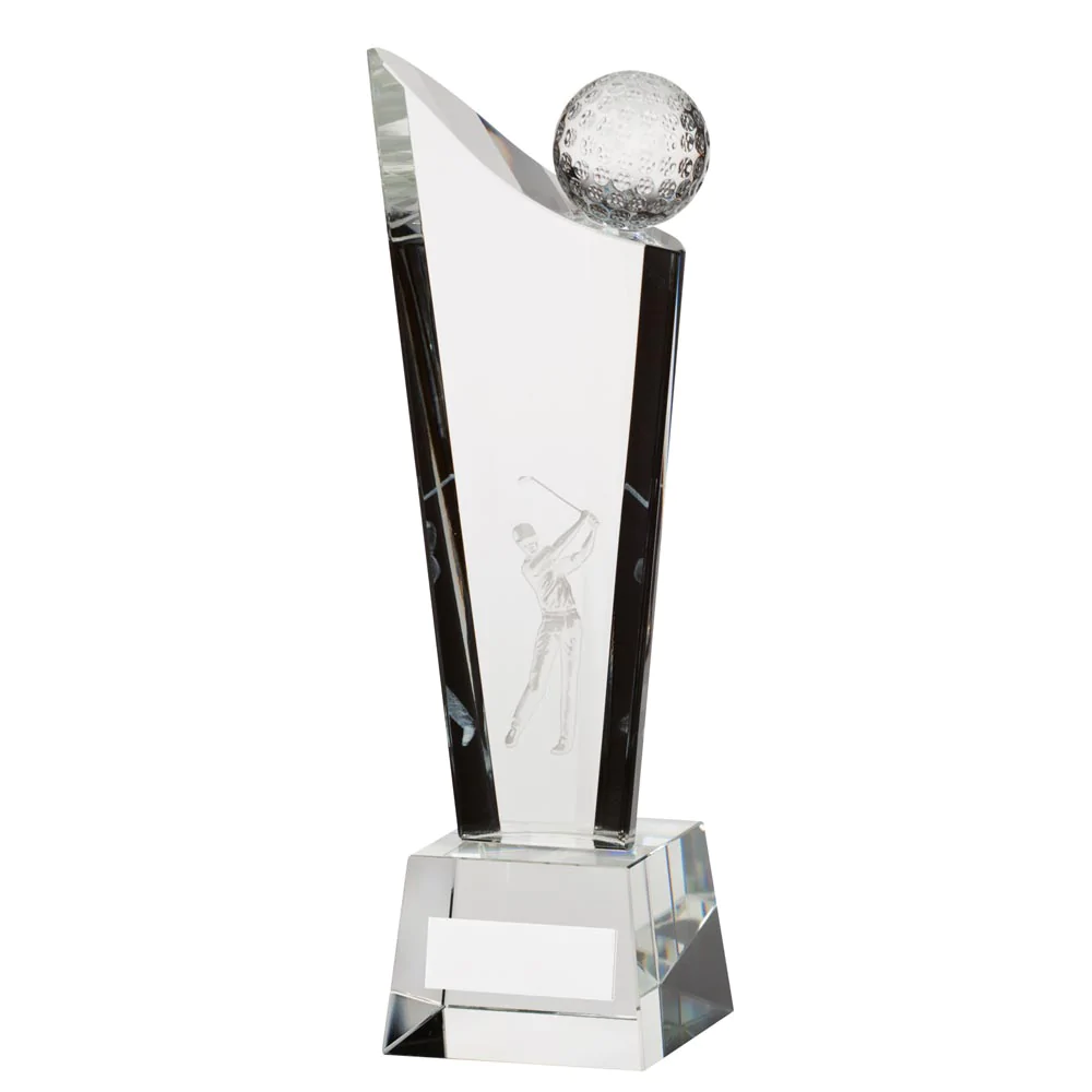 Noble Manufacturer Golf Ball Crystal Outdoor Sports Gift Customized Personalized Bespoke Logo Golf Trophy