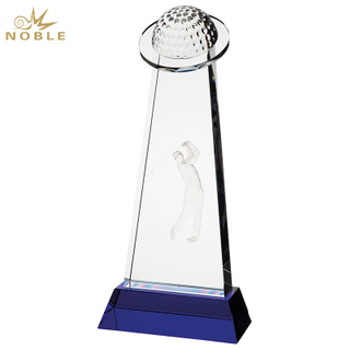 Noble Manufacturer Golf Ball Crystal Glass Sports Gift Customized Personalized Bespoke Logo Golf Trophy Award Hand Craft
