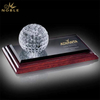 Noble Manufacturer Crystal Golf Ball Wood Base Sports Gift Customized Personalized Bespoke Logo Golf Trophy Award Hand Craft