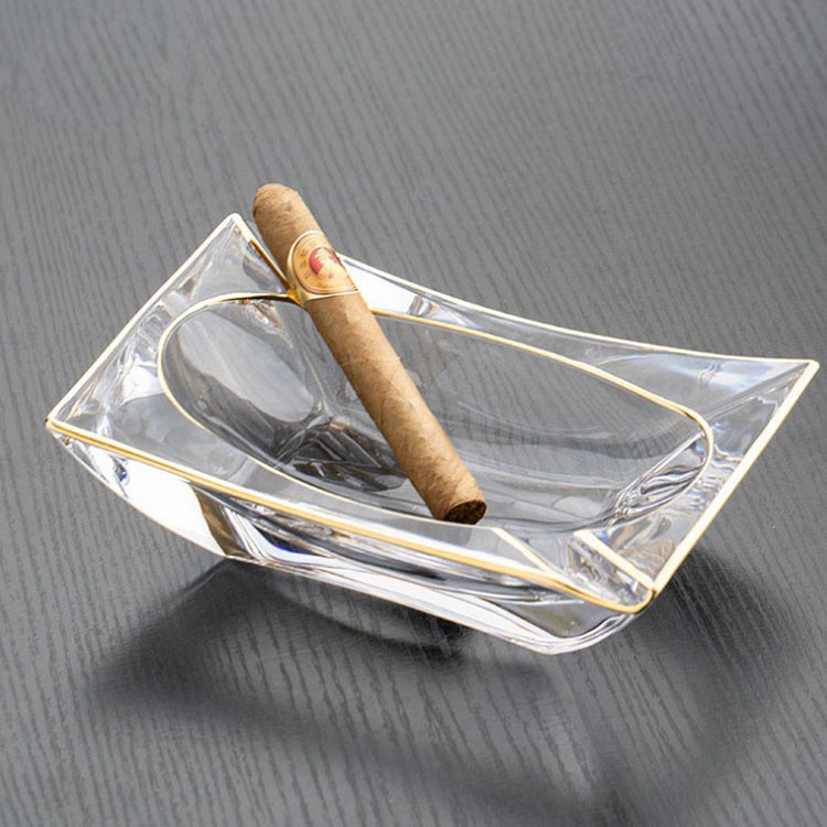 Noble Optical Crystal Award Custom Logo Business Office Gift Ashtray Hand Craft
