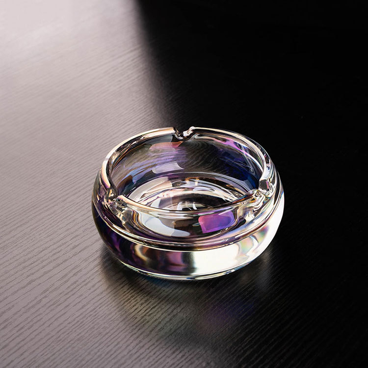 Noble Optical Crystal With Gold Edges Award Trophy Award Custom Logo Business Office Gift Ashtray Hand Craft