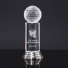 Noble Crystal Golf Ball And Crystal Column On Metal Base Golf Trophy Award
