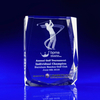 Noble Crystal Cube 3D laser Custom Logo Golf Trophy Awards