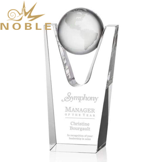 New Design Free Engraving Custom Optical Crysal Globe Award 
