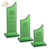 Upward Trending Curve Berrattini Award Custom Green Crystal Award Trophy