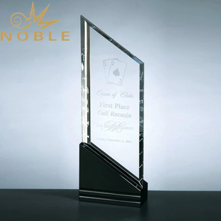 Exclusive Raising Sail Crystal Award with Black Crystal Base