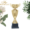 New Design Logo Printing Gold Metal Cup Football Trophy