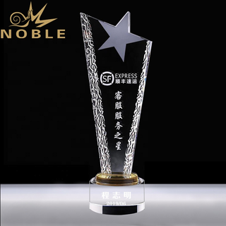 Noble High Quality New Design Custom Engraving Crystal Star Trophy