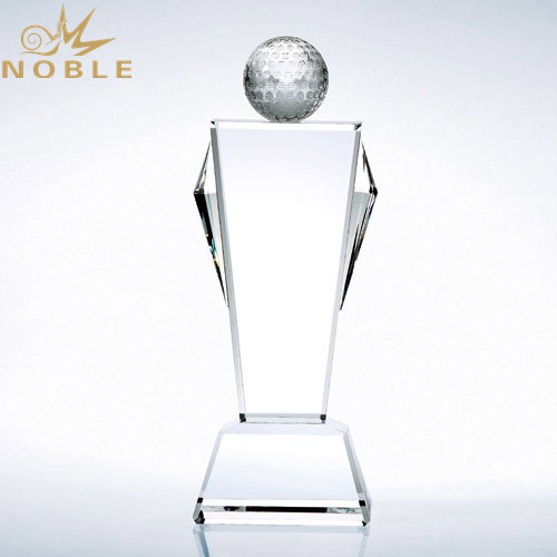 Noble Crystal Champion Golf Trophy with Free Engraving