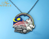 High Quality Custom Design COVID-19 CORONA Virus Metal Medal with Metal Chain As Ribbon 