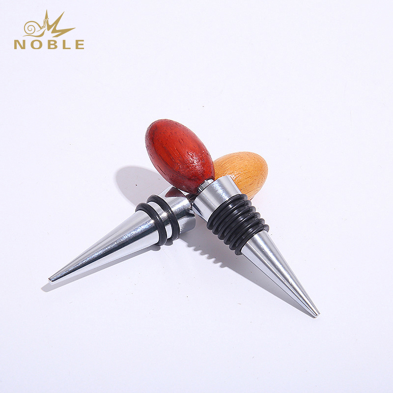 Custom No MOQ Large Stock Zinc Alloy Wholesale Silicone Seal Round Head Wine Bottle Stoppers for Wedding Gifts 