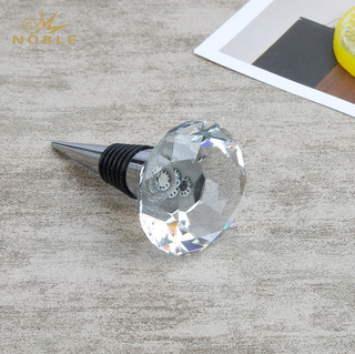 Food Grade Metal Champagne Custom Crystal Diamond Wine Bottle Stopper with Your Logo Engraved
